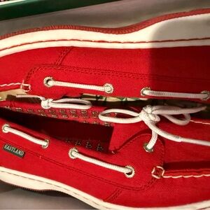 Eastland Women's Bright Red Canvas Flats